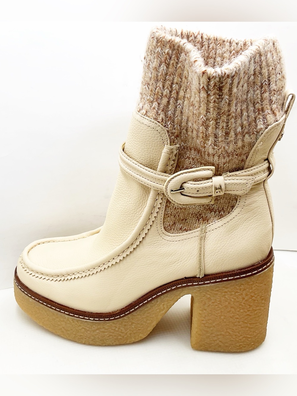 {Sam Edelman} SIDNEY Platform Ribbed Knit Cuff Booties - Picture 5 of 16